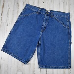 Vintage Carpenter Denim Jean shorts Men's 40 (39) Blue Jorts Skater Grunge Baggy